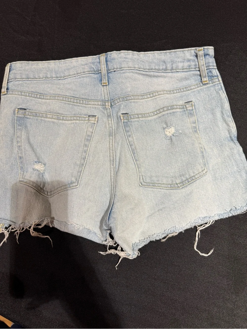 Women's Light Blue Distressed Denim Cutoff Shorts